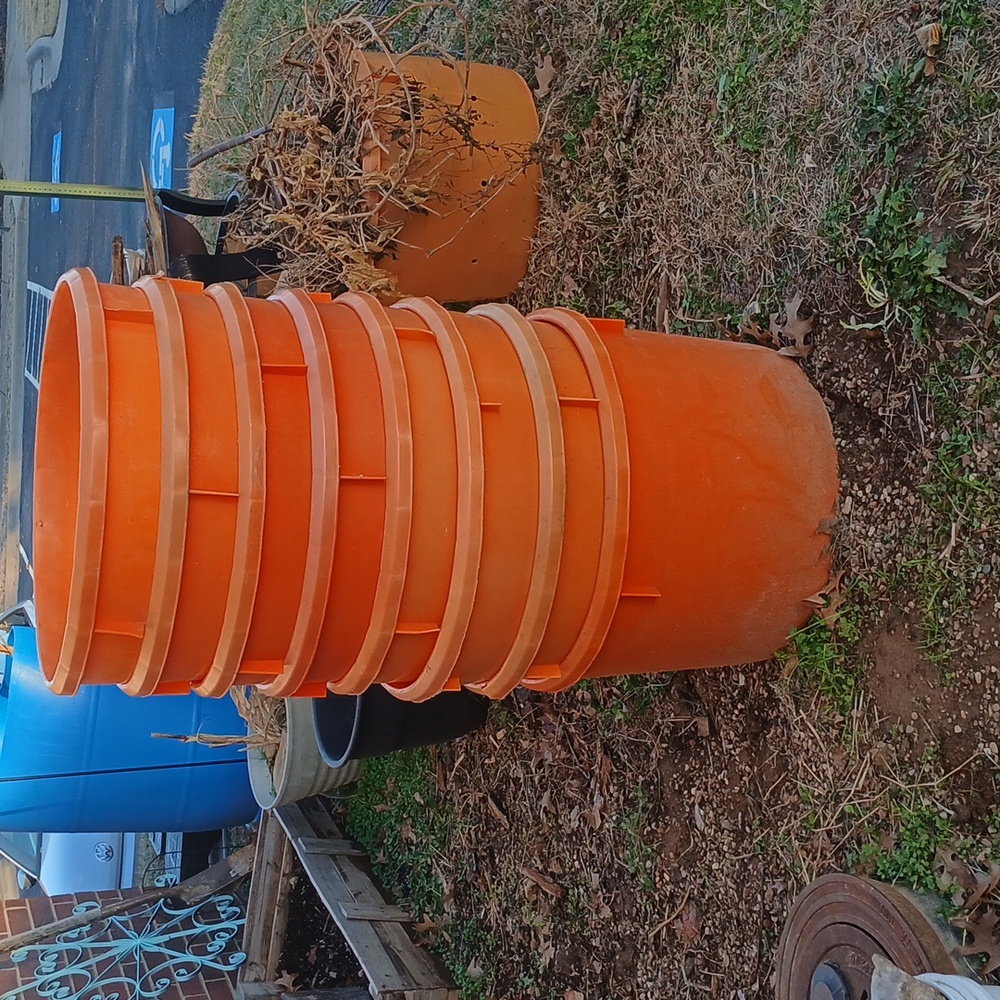Orange lick tubs / garden buckets
